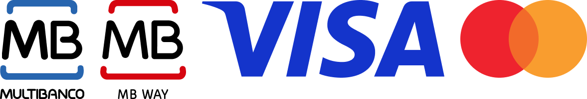 Pagamentos por Multibanco, MB WAY, Visa e Mastercard