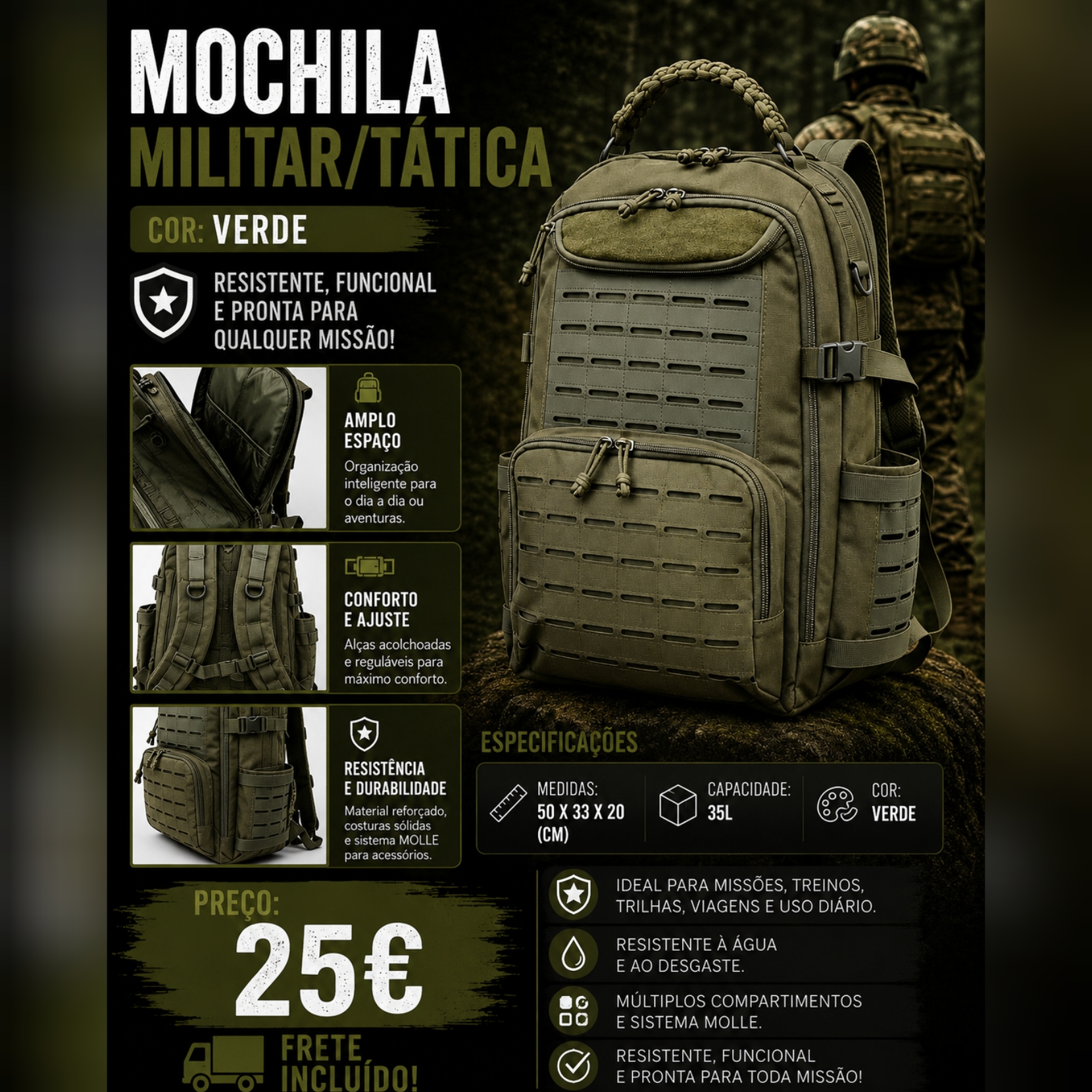 Mochilas Tropa/ Exército