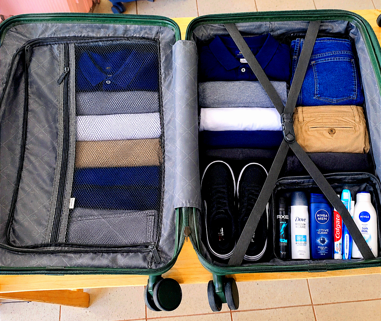 Conjunto 3 Mala de Viagem (Pequeno+Média+Grande) Material Polipropileno "Verde"