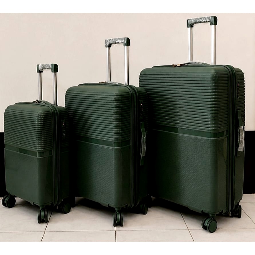 Conjunto 3 Mala de Viagem (Pequeno+Média+Grande) Material Polipropileno "Verde"