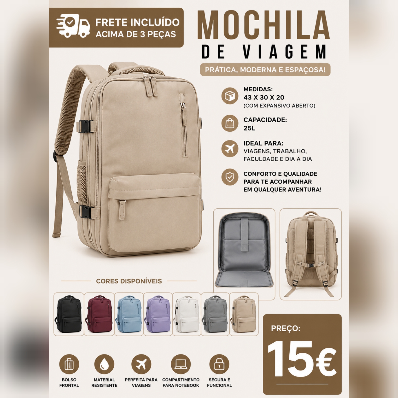 Mochila de Cabine (até 10 kg)