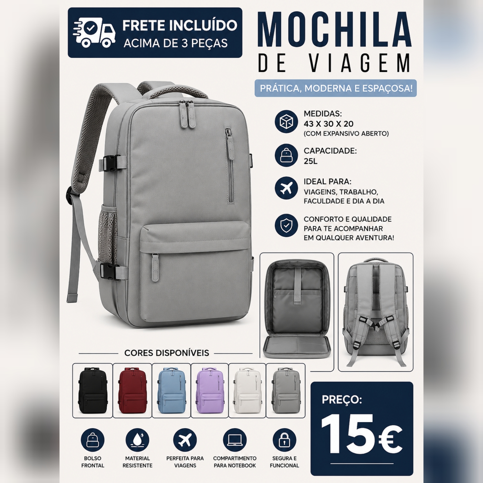 Mochila de Cabine (até 10 kg)