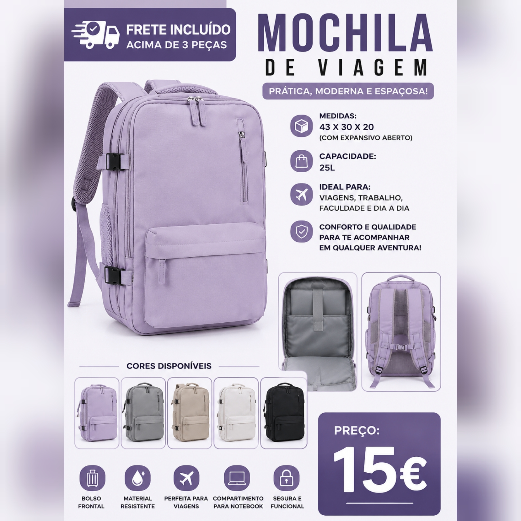 Mochila de Cabine (até 10 kg)