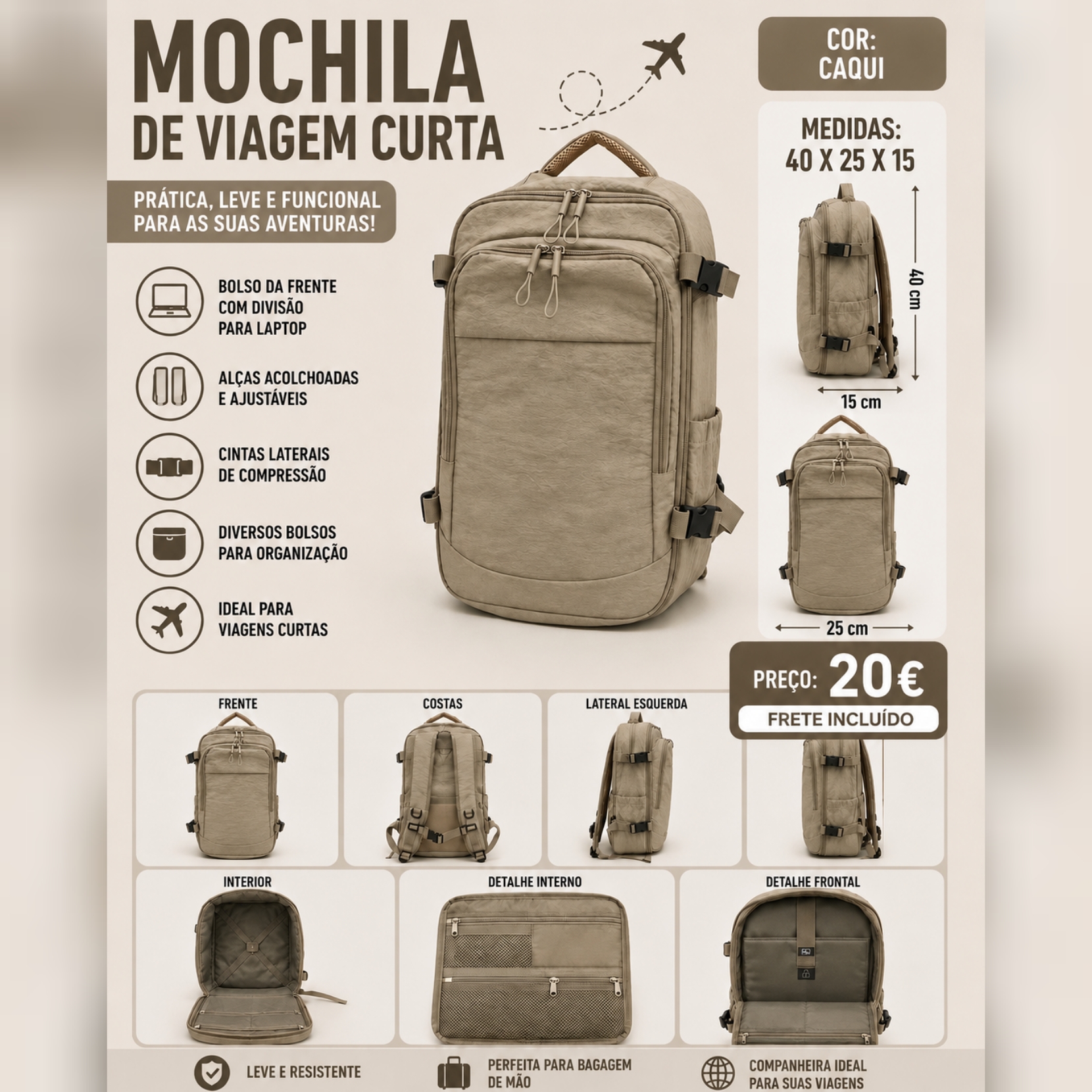 Mochila Notebook Impermeável Premium