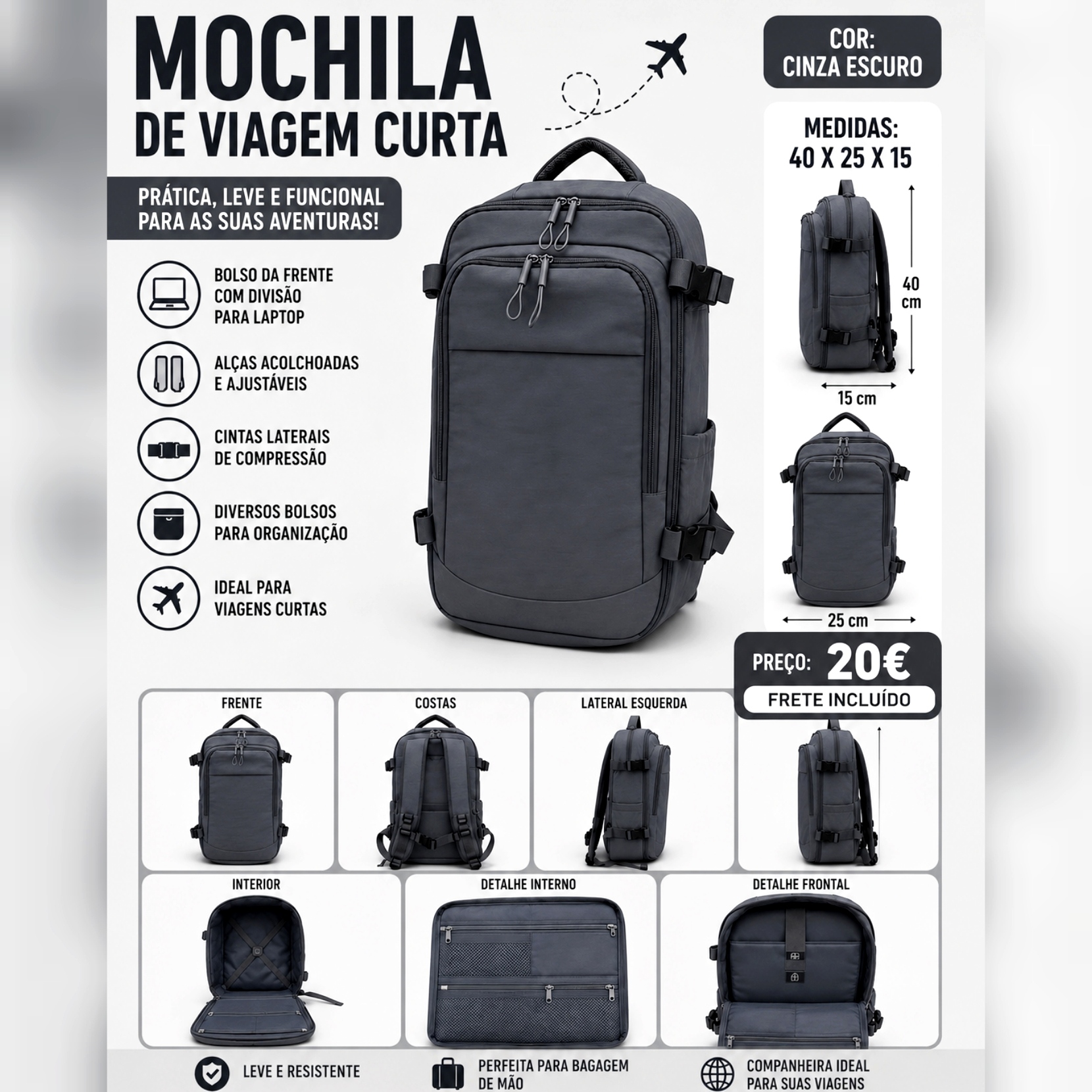 Mochila Notebook Impermeável Premium