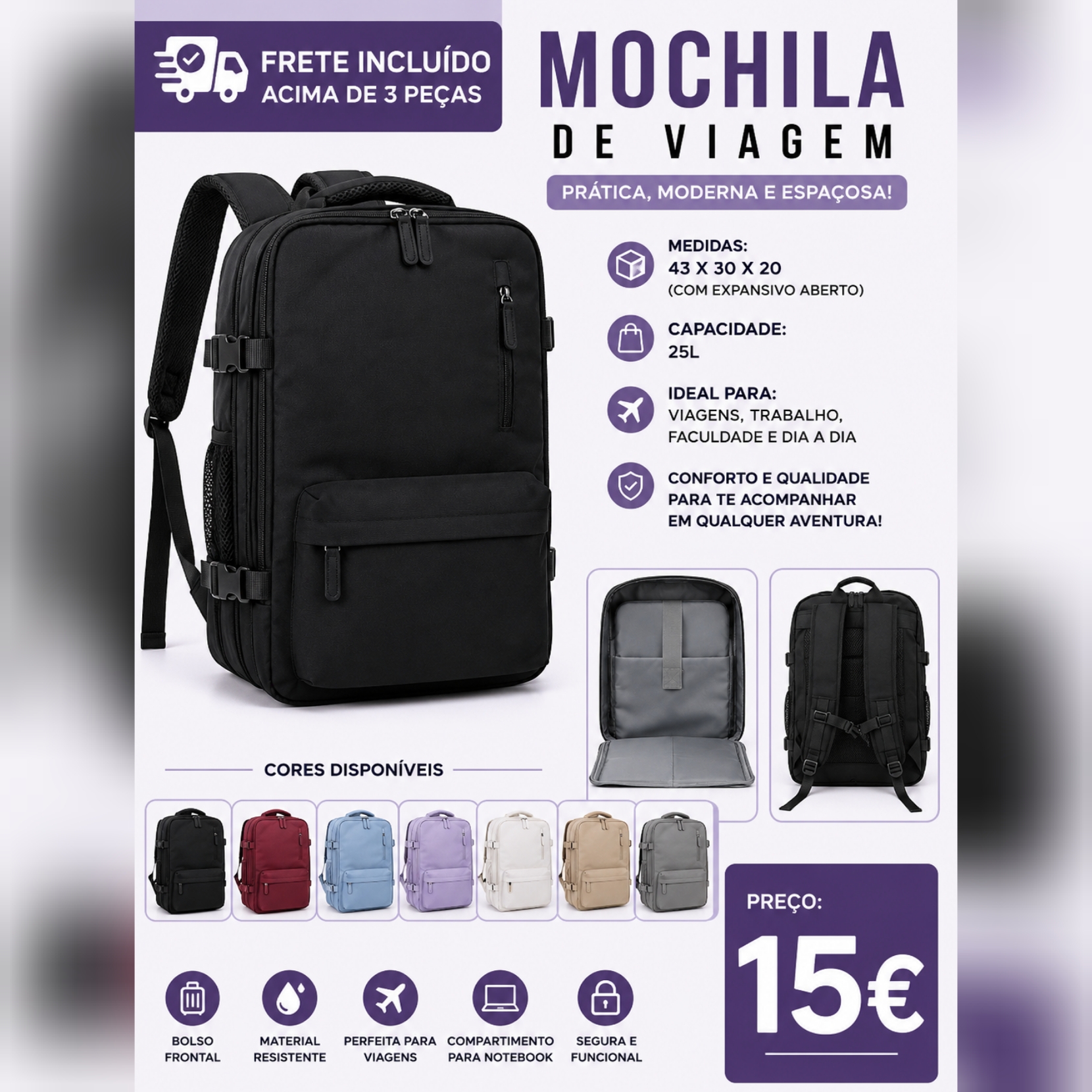 Mochila de Cabine (até 10 kg)
