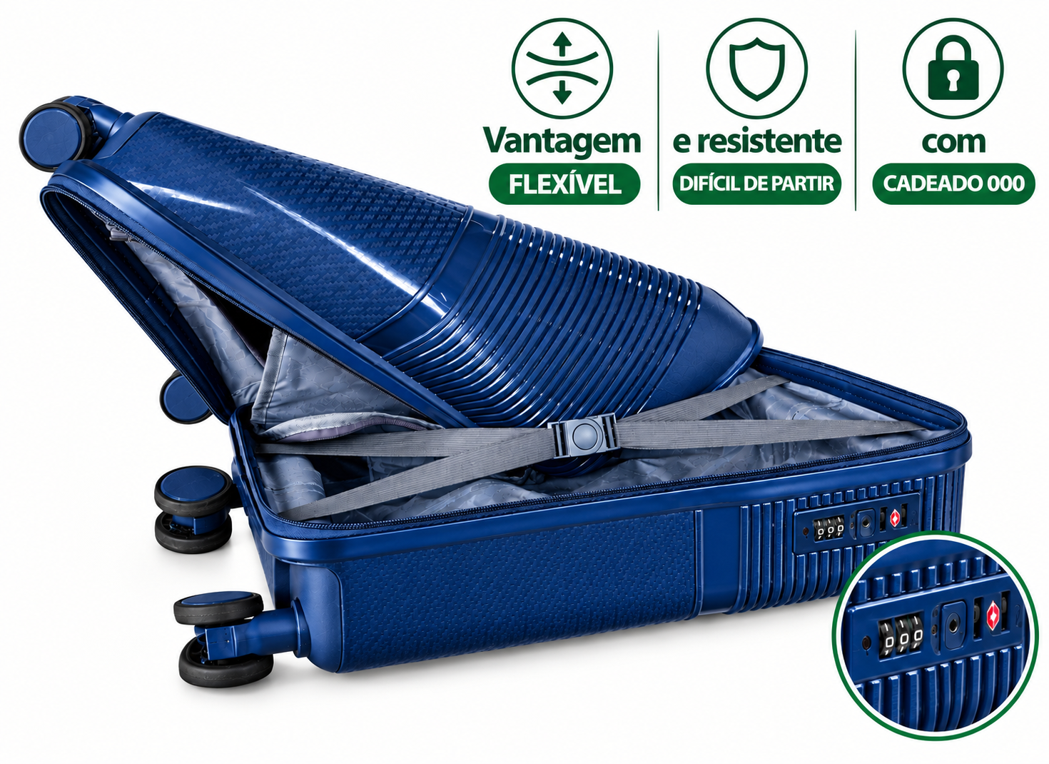Conjunto 3 Mala de Viagem (Pequeno+Média+Grande) Material Polipropileno "Rosa" PROMOÇÃO ÚLTIMAS: 85€