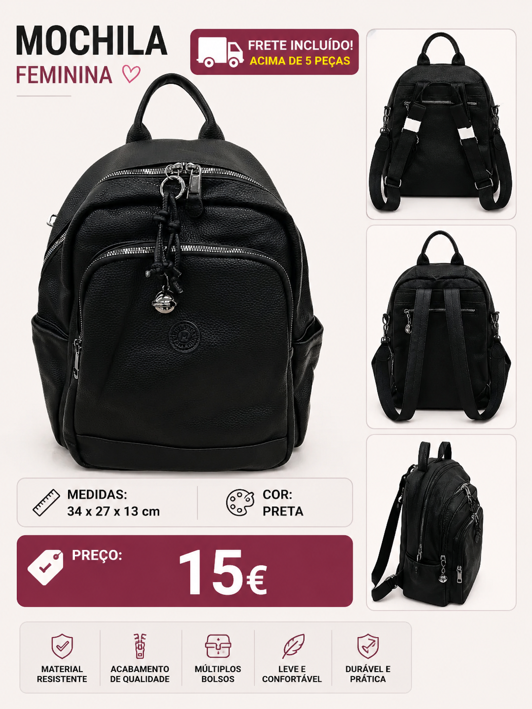 Mochilas Femininas/ Elegante