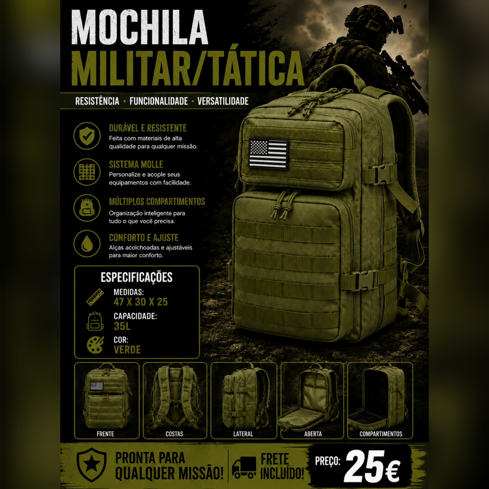 Mochilas Táticas/ Exército