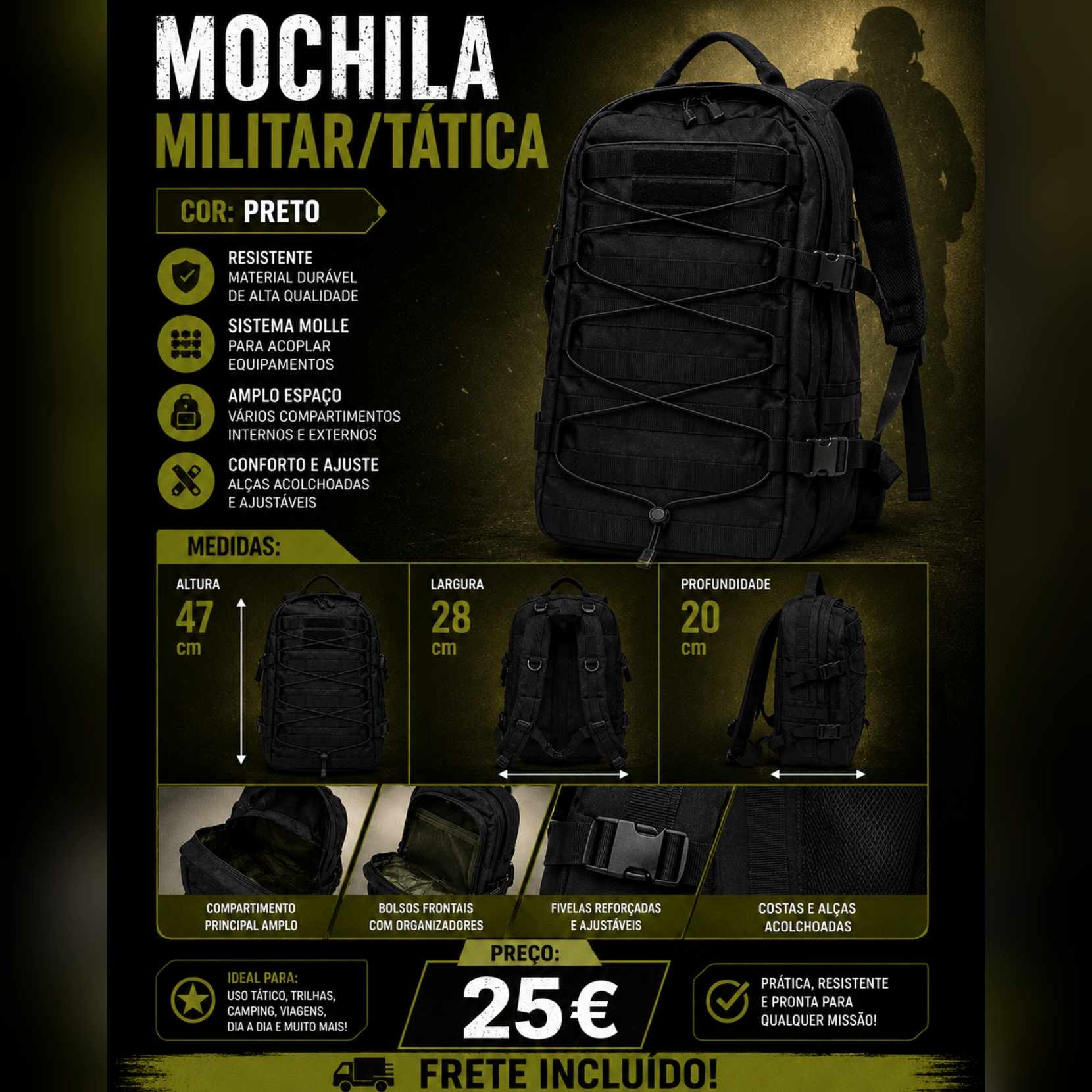 Mochilas Táticas/ Exército
