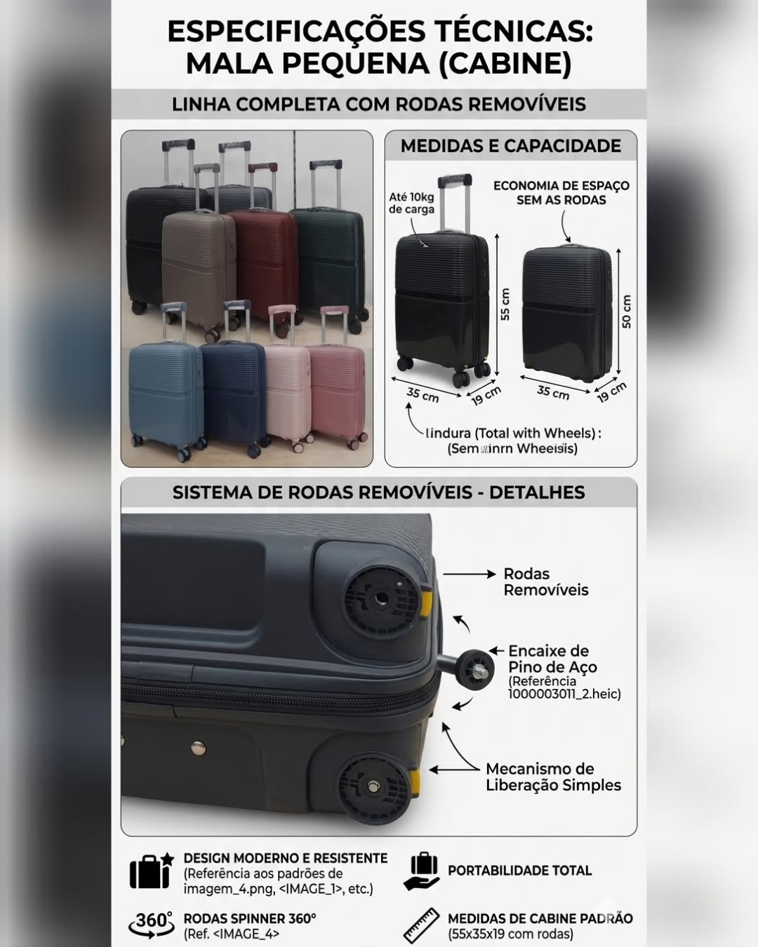 Pack Duas Malas/ Cabine (Saem Rodas)